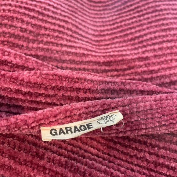 Garage Women's Dark Pink Fuzzy Cropped Sweater-Sz L - Picture 3 of 4
